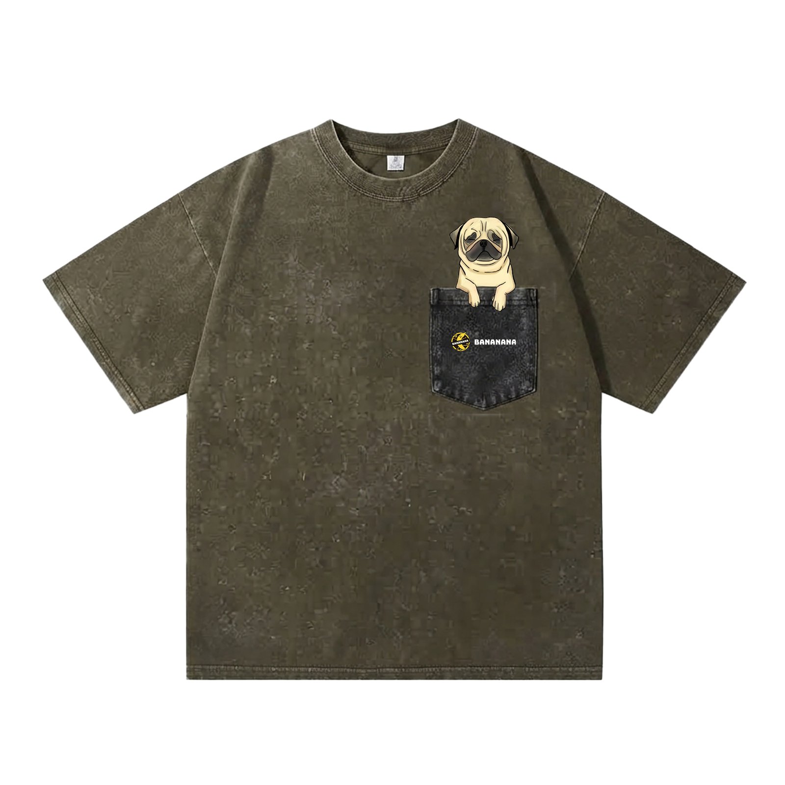 八哥軍綠黑T